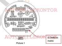 LCD Display für Tacho Kombiinstrument des Fiat 500 Baujahr 2008-2011