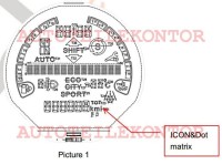 LCD Display für Tacho Kombiinstrument des Fiat 500 Baujahr 2008-2011